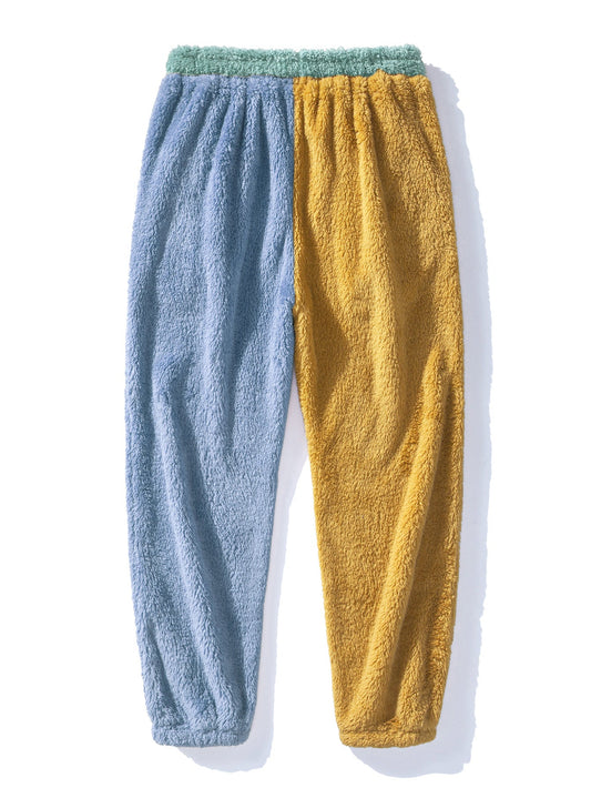 Colour Block Plush Joggers