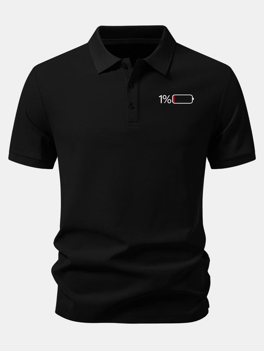 1% Battery Print Piqué Polo