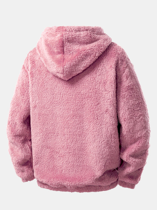 Pink Panther Embroidered Teddy Fleece Hoodie