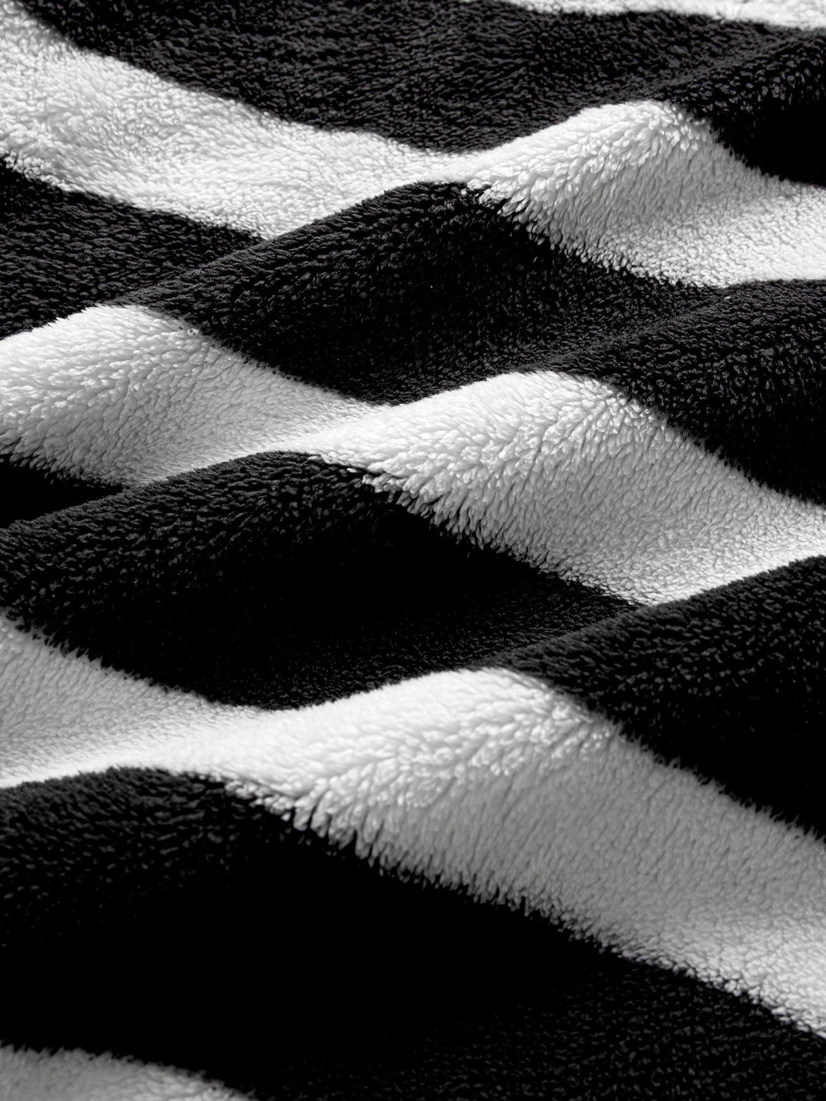 Striped Teddy Fleece Quarter-Zip Sweatshirt