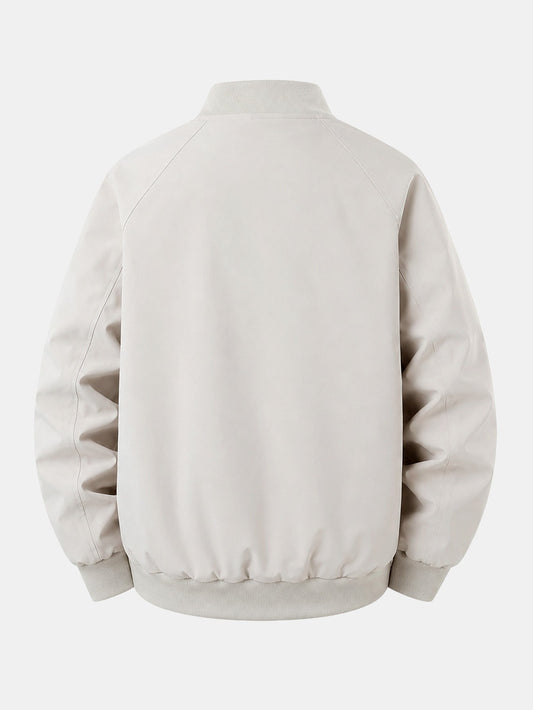 Milano Italy Print Relaxed Zip Bomber Jacket