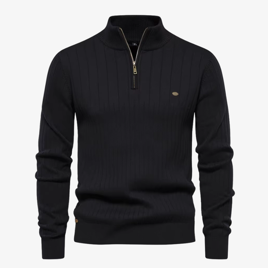 The Cavendish Ribbed Quarter-Zip Jumper