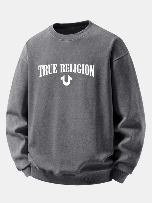 "True Religion" Washed Distressed Sweatshirt