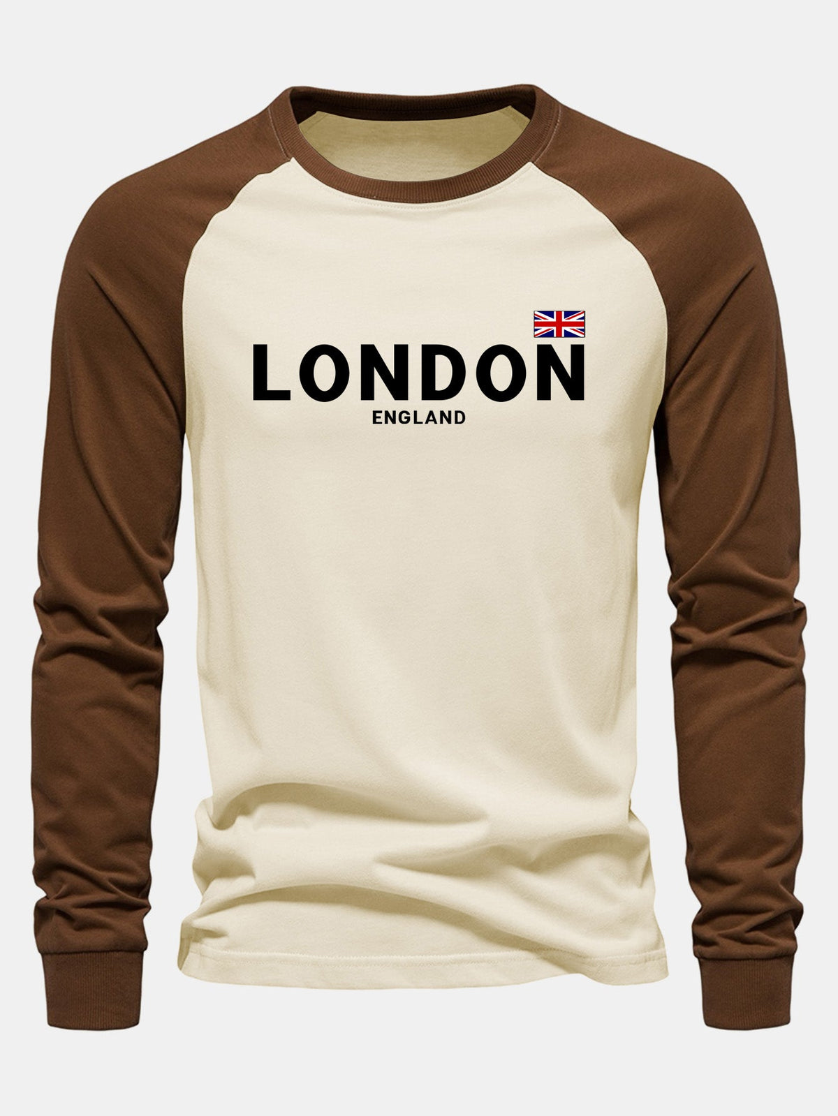 London Print Raglan Long Sleeve Cotton T-Shirt