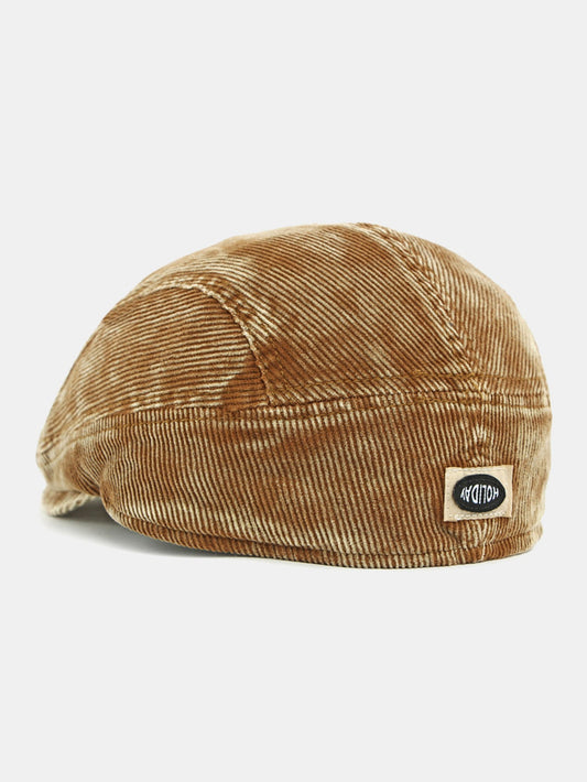 Vintage Washed Corduroy Newsboy Cap
