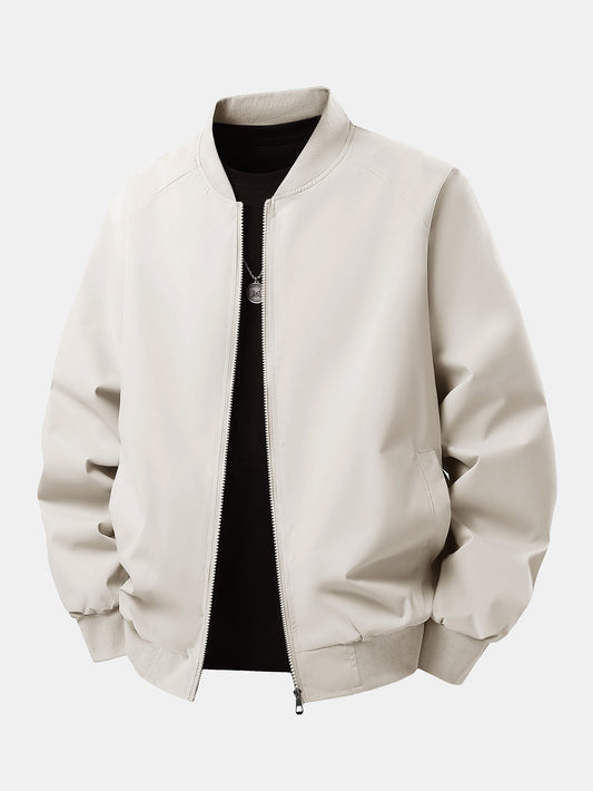 Jaqueta bomber com zíper, modelagem confortável e estampa "I Want You Back"