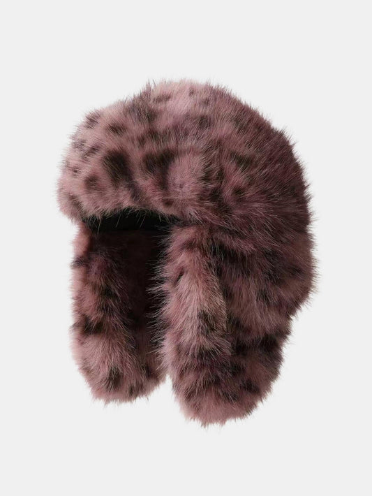 Printed Faux Fur Windproof Trapper Hat