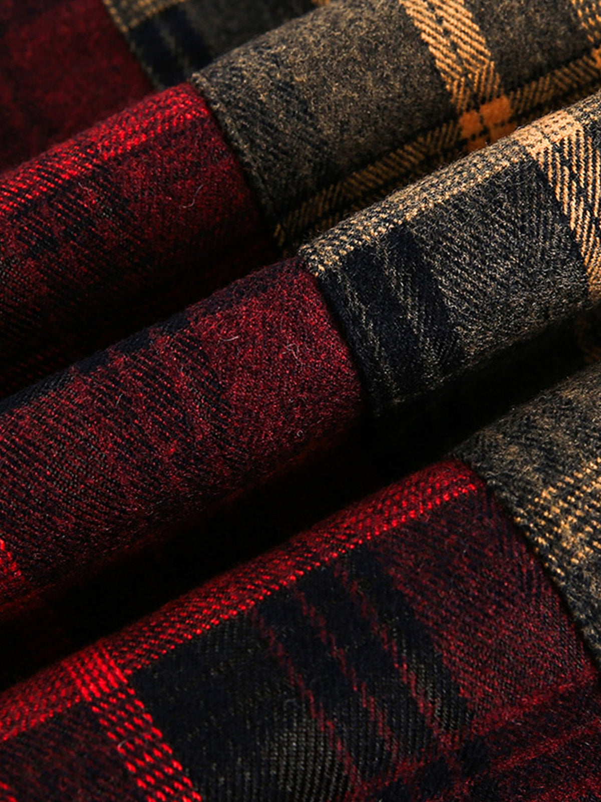 Patchwork Plaid Long Sleeve Shirt