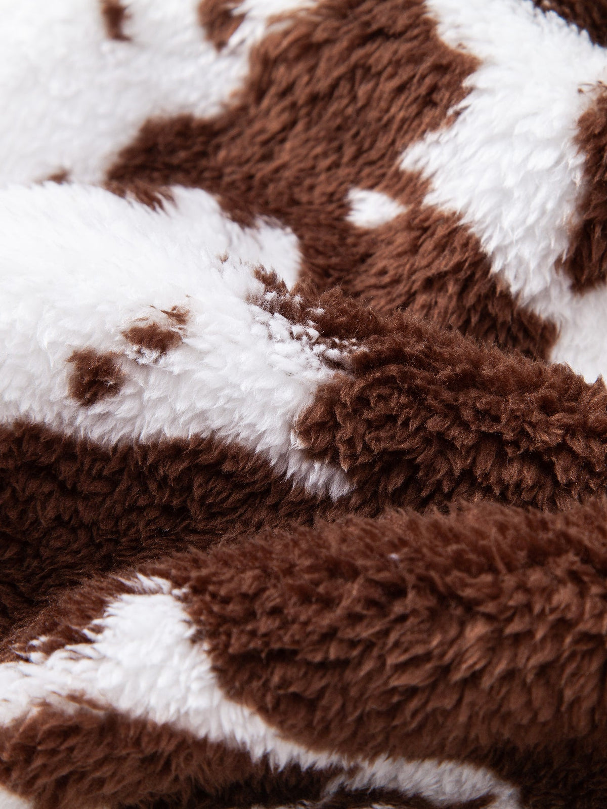 Cow Print Teddy Fleece Hoodie