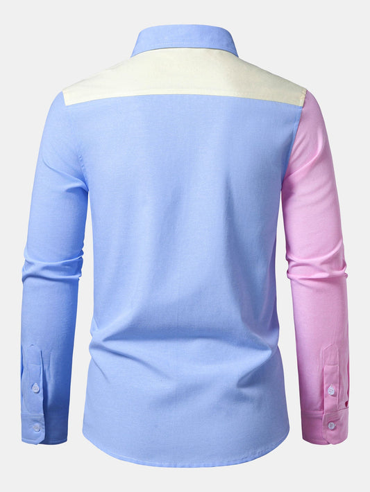 Colour Block Button-Down Oxford Shirt