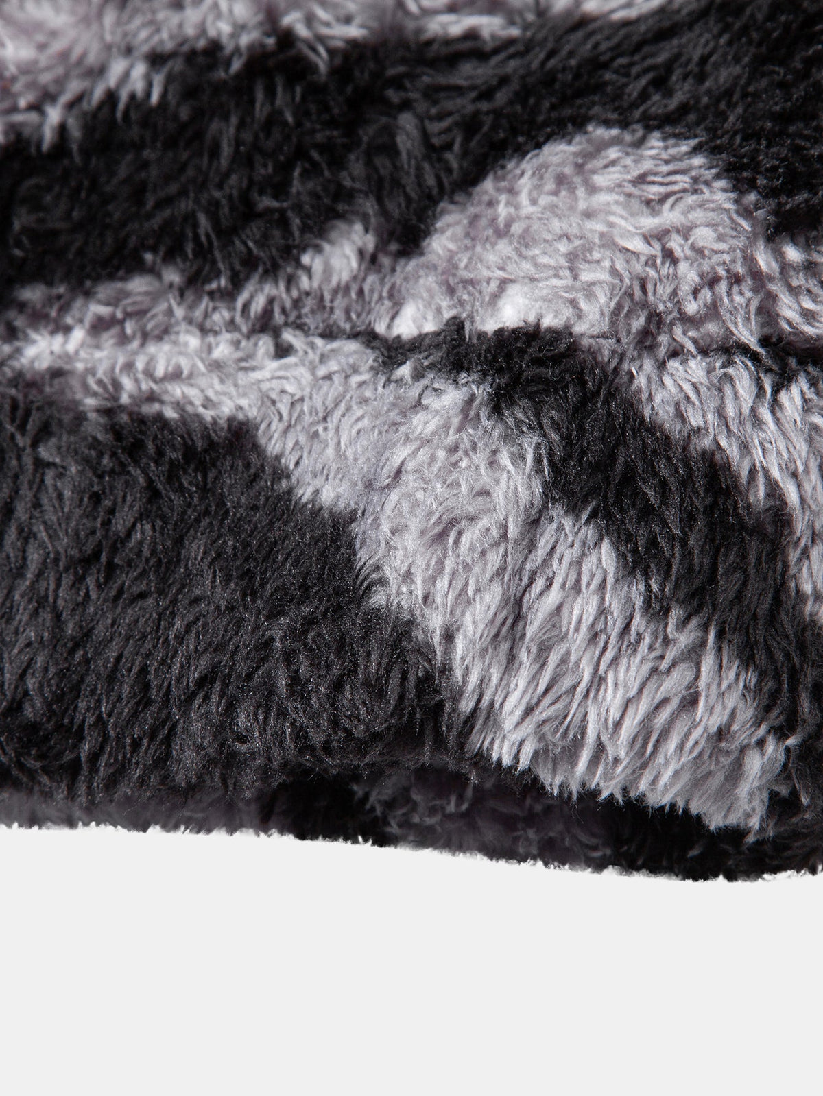Colour Block Animal Print Teddy Zip Jacket