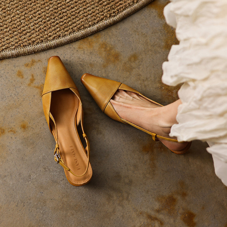 Dante Leather Slingback Heels