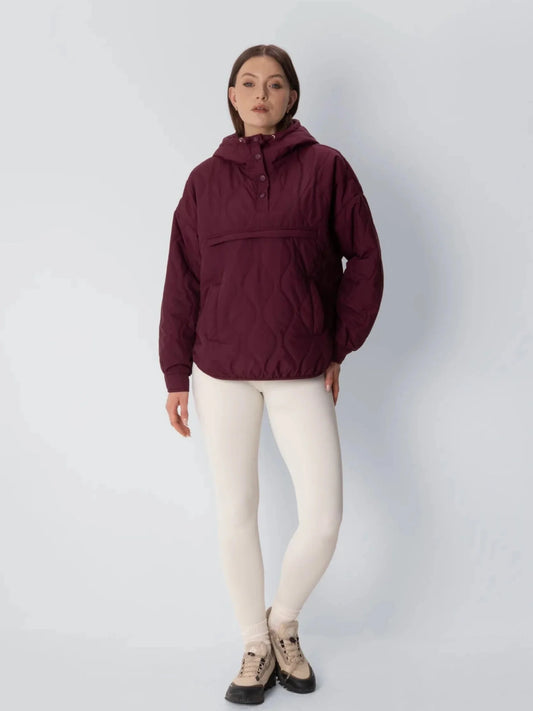 OlympLondon™ Kangaroo Pocket Packable Quilted Puffer Hoodie