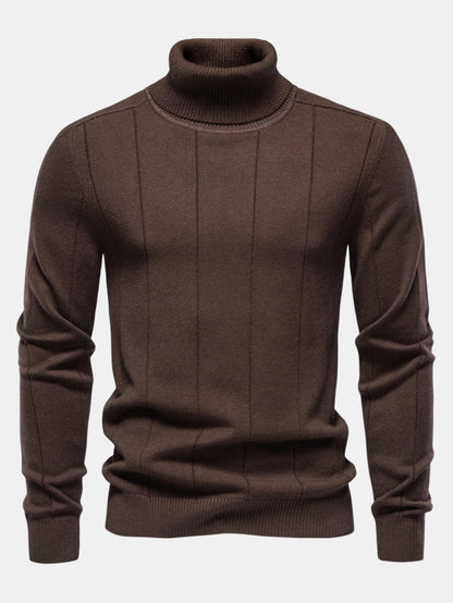 Vertical Ribbed Turtleneck Jumper