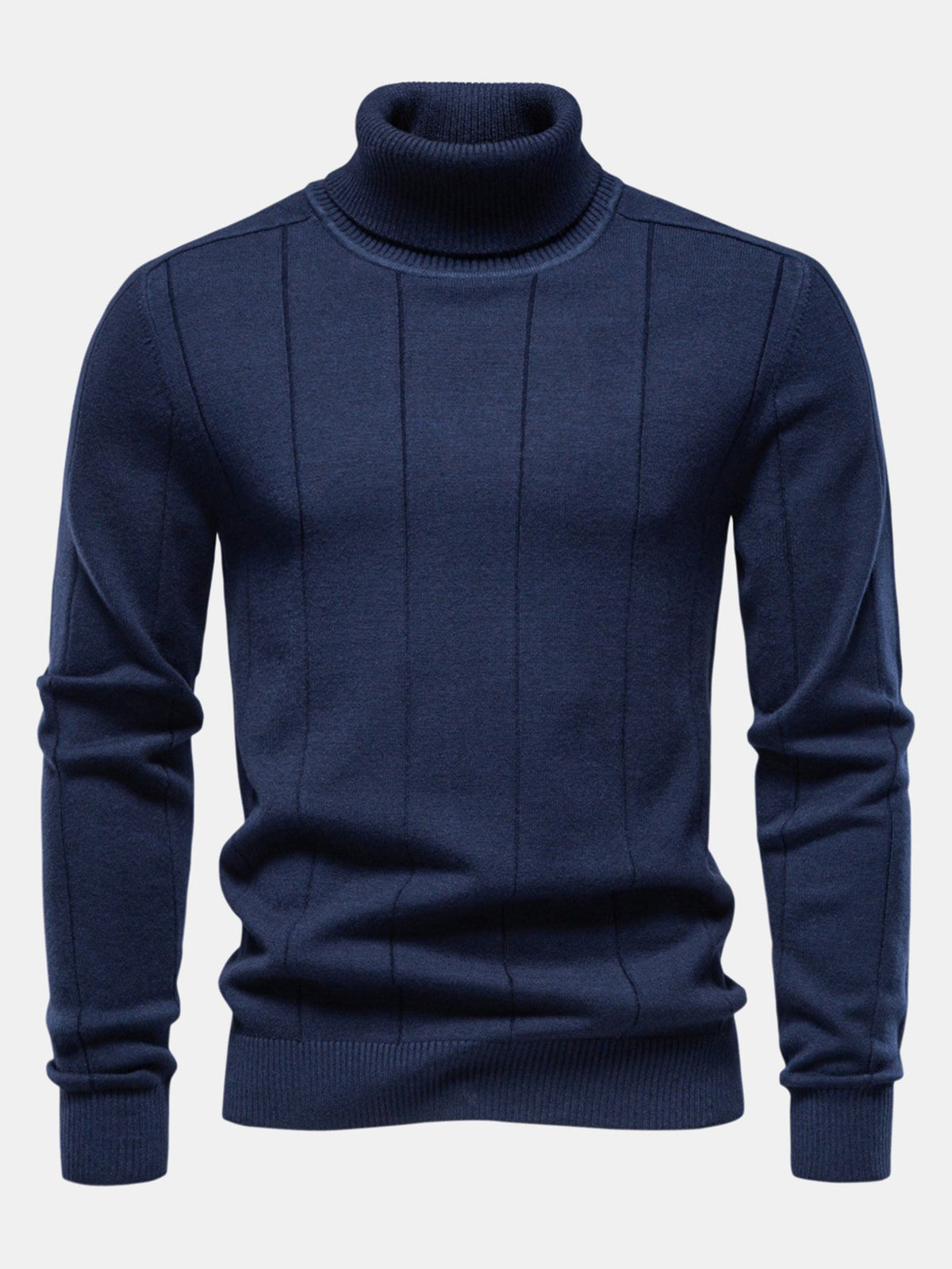 Vertical Ribbed Turtleneck Jumper