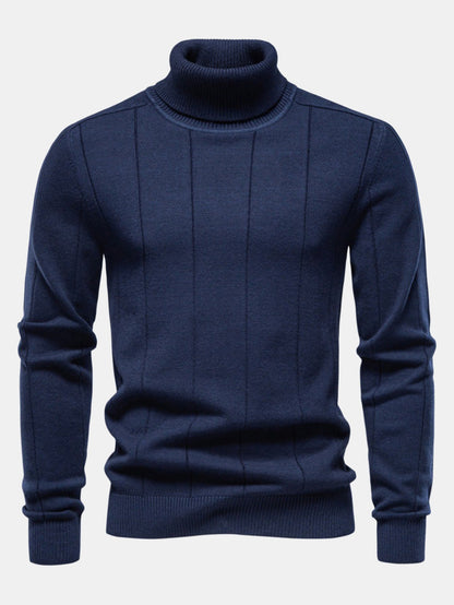Vertical Ribbed Turtleneck Jumper