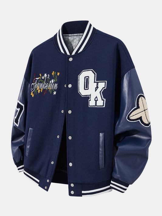 Embroidered Patch Varsity Jacket