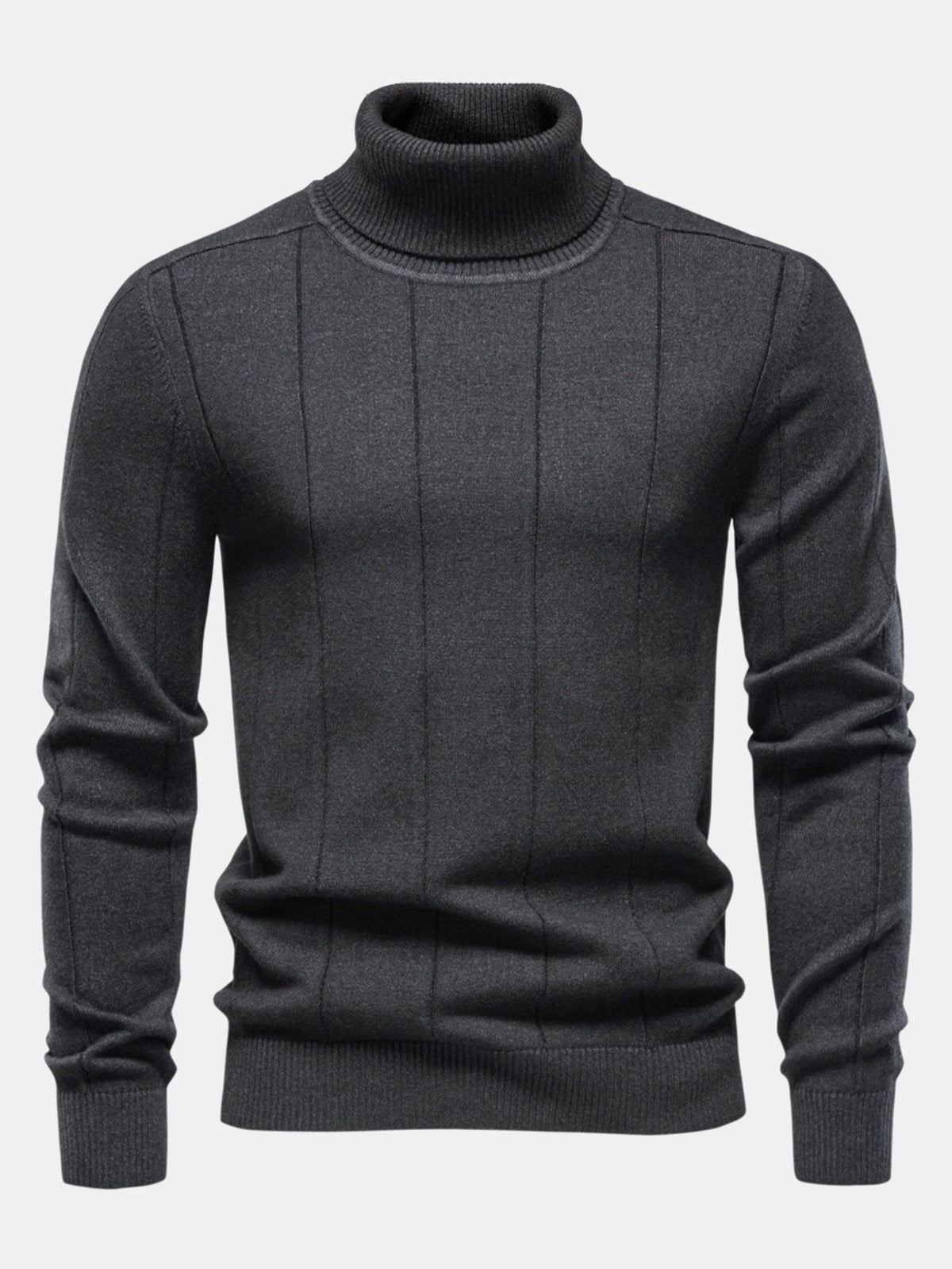 Vertical Ribbed Turtleneck Jumper