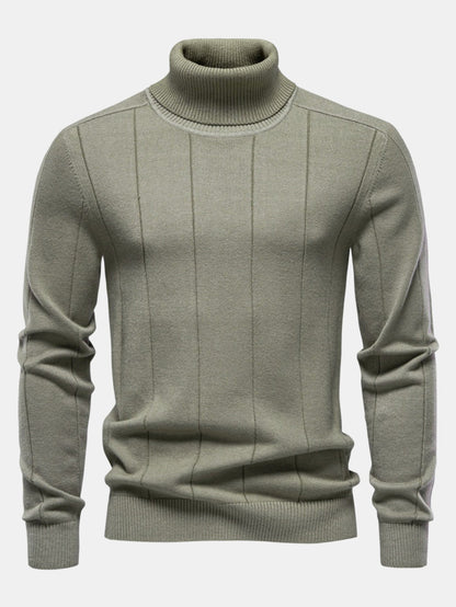 Vertical Ribbed Turtleneck Jumper