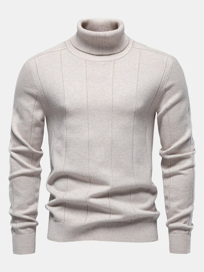 Vertical Ribbed Turtleneck Jumper
