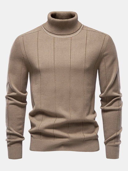 Vertical Ribbed Turtleneck Jumper