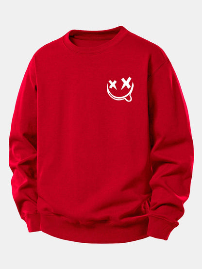 Smiley Print Relaxed Sweatshirt