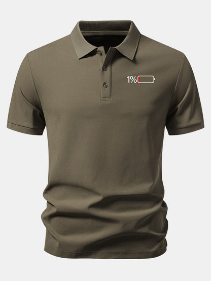 1% Battery Print Piqué Polo
