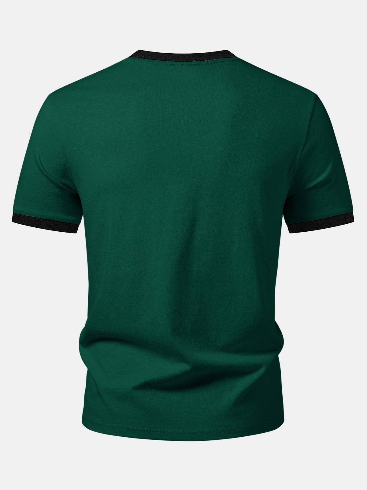 Camiseta Ringer Contrastante com Estampa de Gato Preto, Café e Halloween