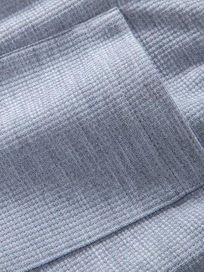 Calça Reta com Pregas e Tricô Waffle