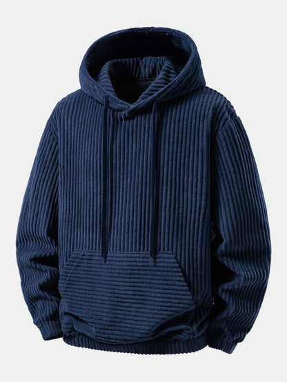 Ribbed Corduroy Relaxed Hoodie