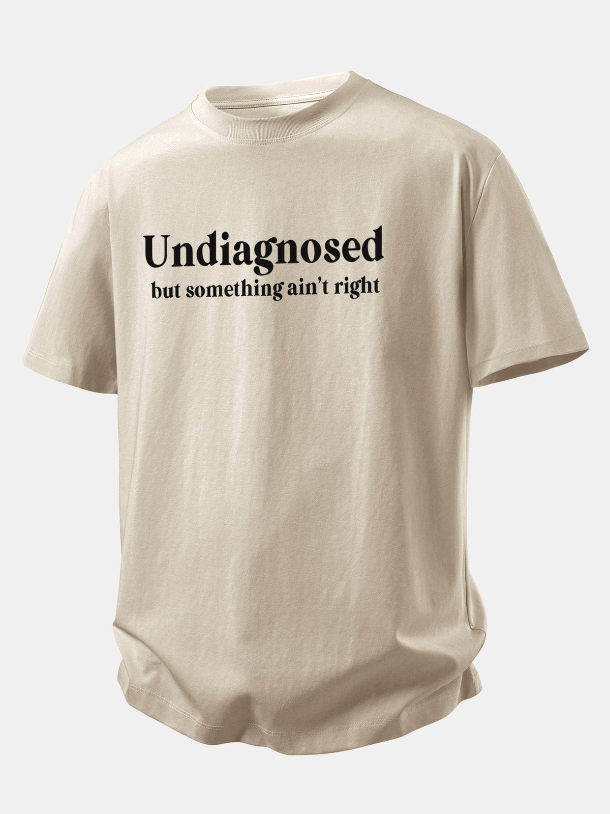 Camiseta de algodão com estampa não diagnosticada e caimento confortável