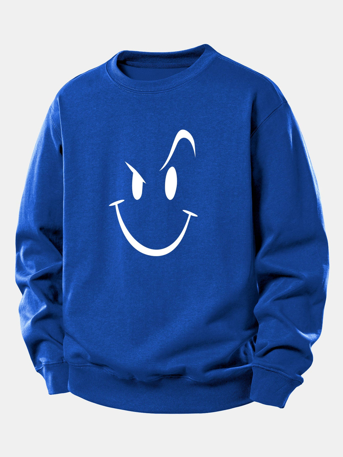 Moletom de caimento confortável com estampa de carinha sorridente