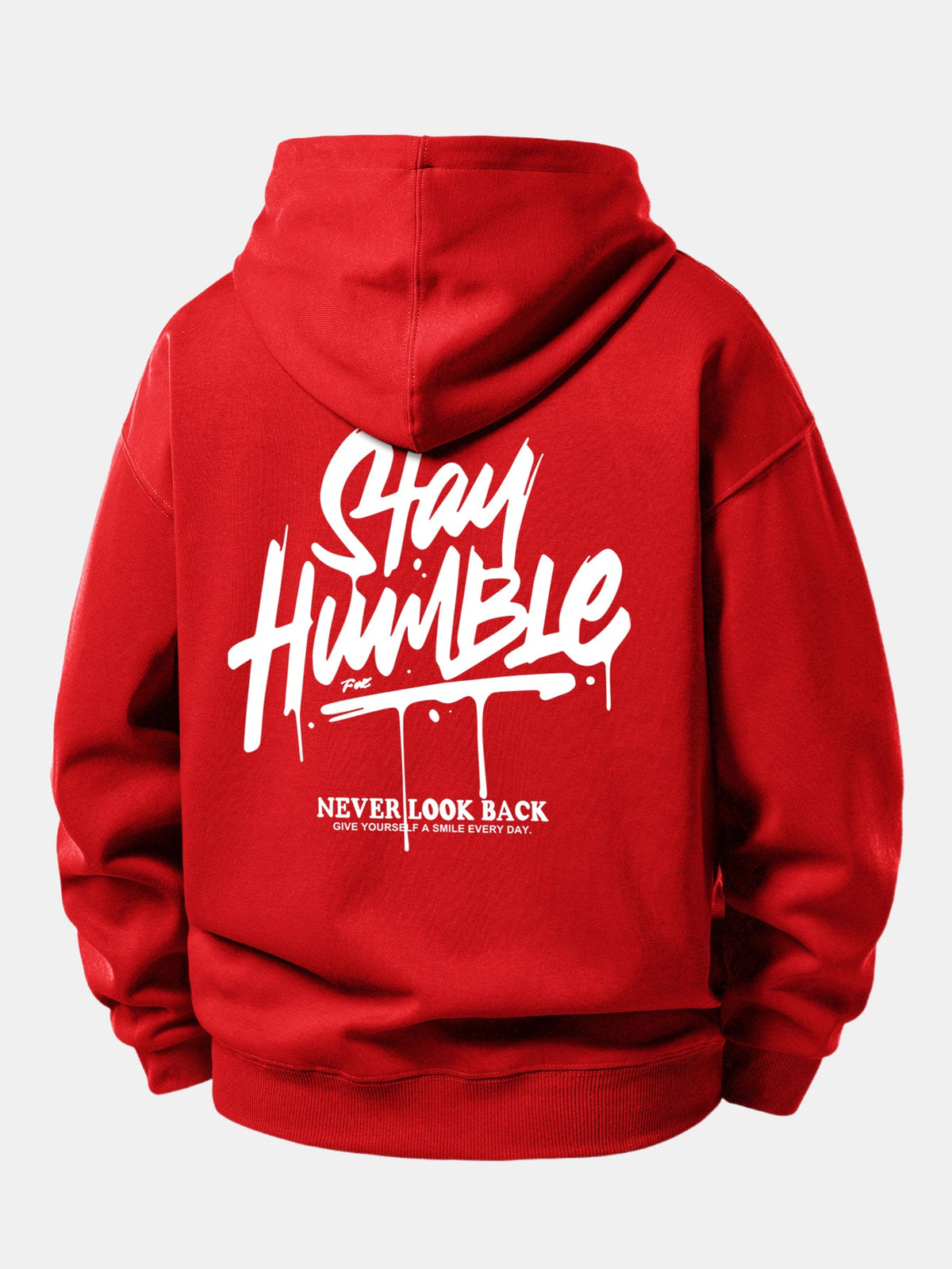 Moletom com capuz de caimento confortável com estampa “Stay Humble”