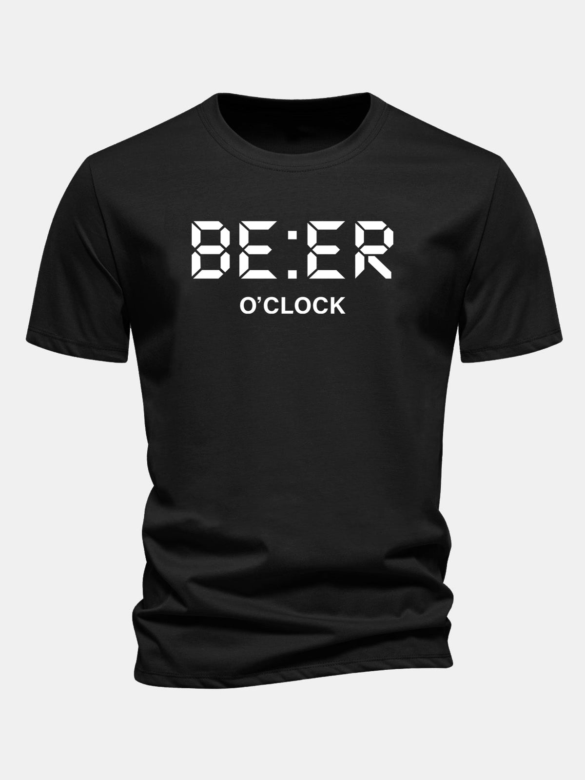 Camiseta de algodão com estampa Beer O'Clock, corte regular
