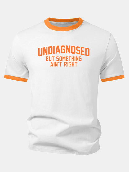 Camiseta com estampa de contraste “Não diagnosticado, mas algo não está certo” Ringer