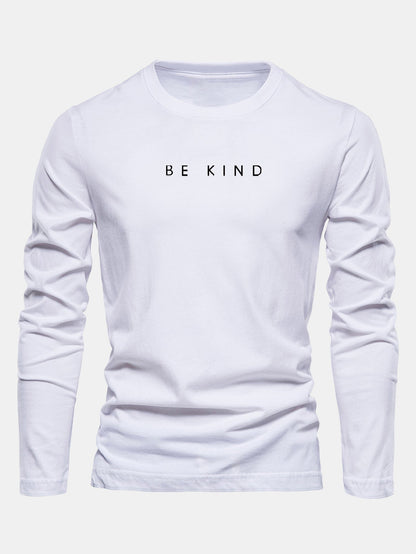 "Be Kind" Long Sleeve Cotton T-Shirt