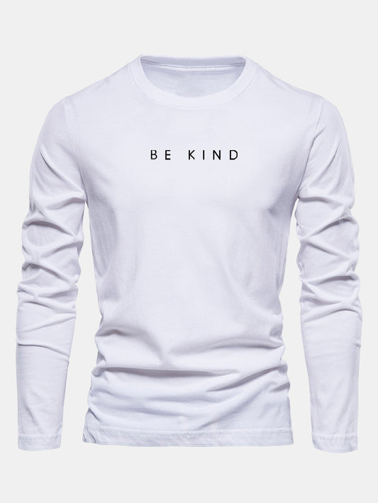 "Be Kind" Long Sleeve Cotton T-Shirt