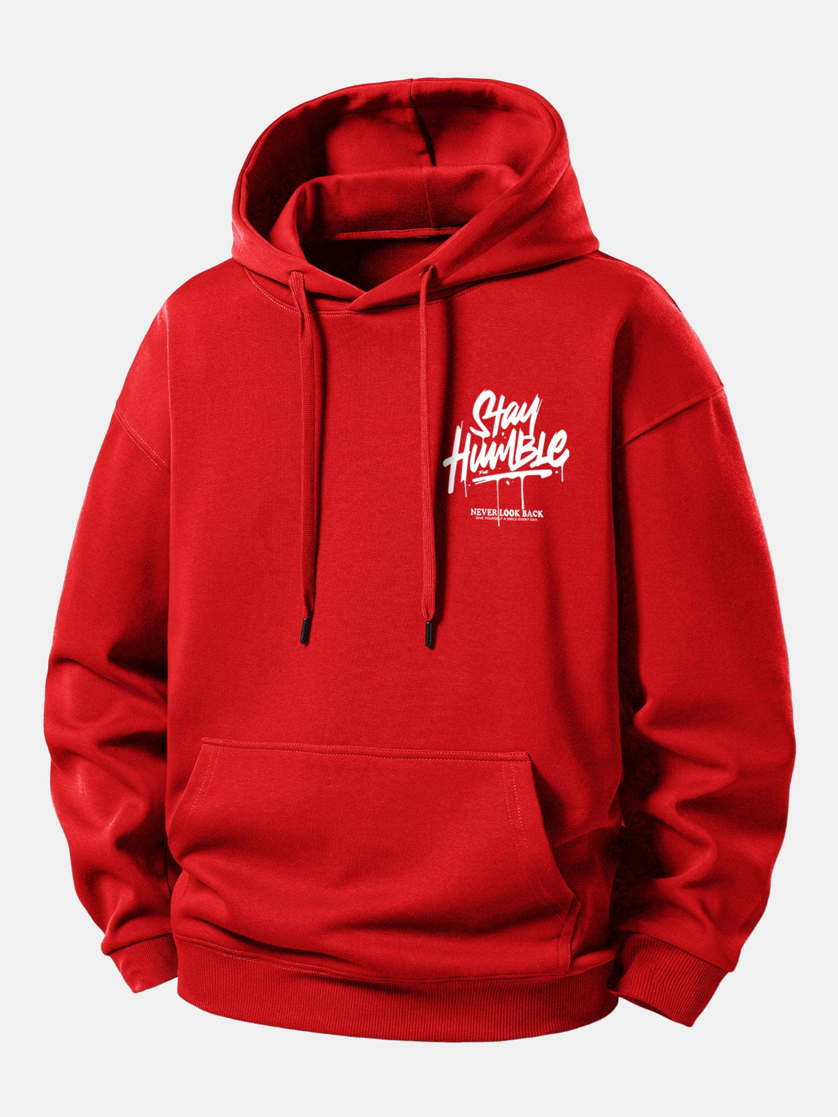 Moletom com capuz de caimento confortável com estampa “Stay Humble”
