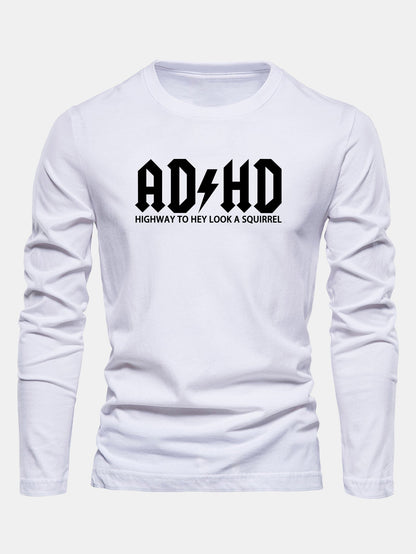ADHD Print Long Sleeve Cotton T-Shirt