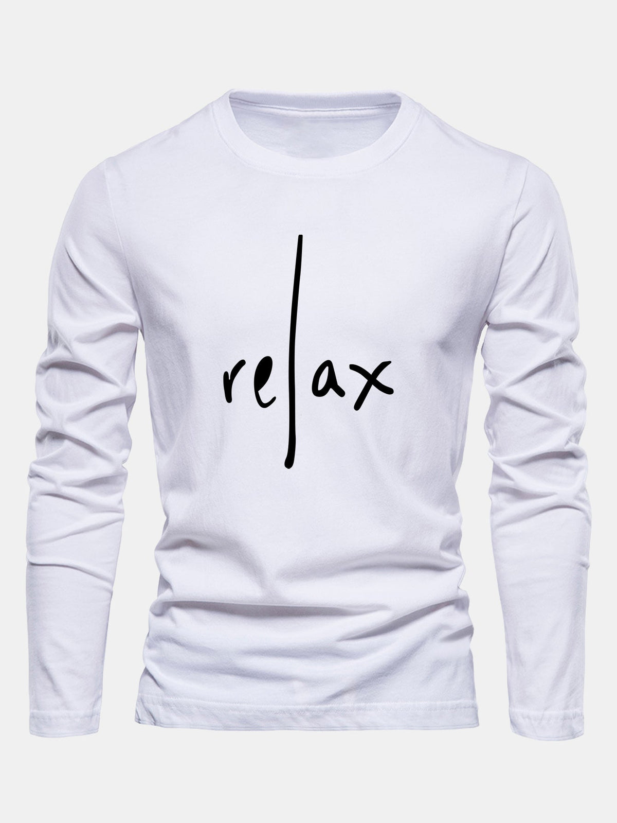 Relax Print Long Sleeve Cotton T-Shirt