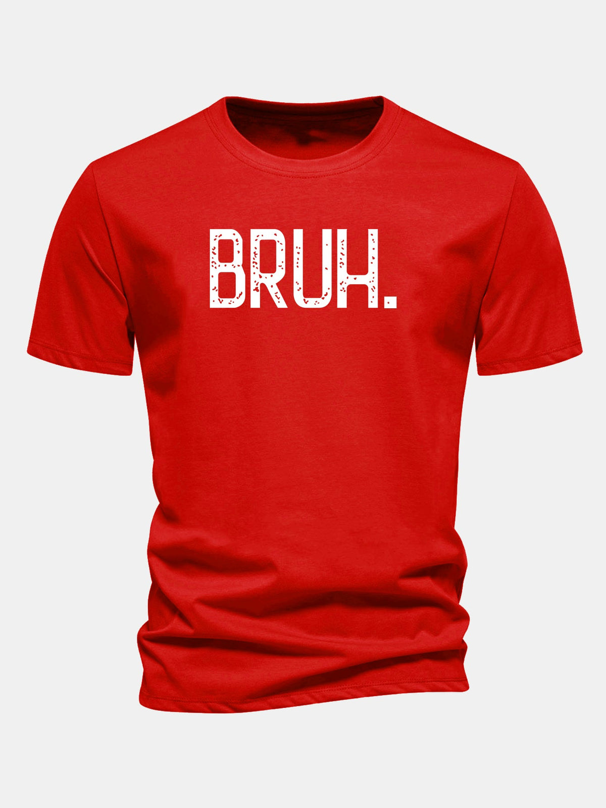 Camiseta de algodão com estampa Bruh e corte regular