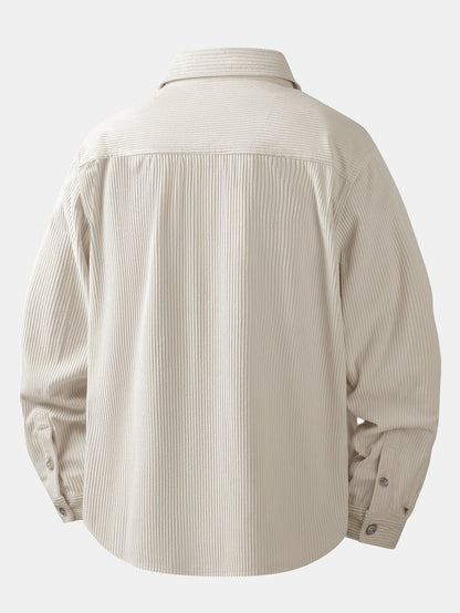 Sobrecamisa de veludo cotelê com dois bolsos no peito