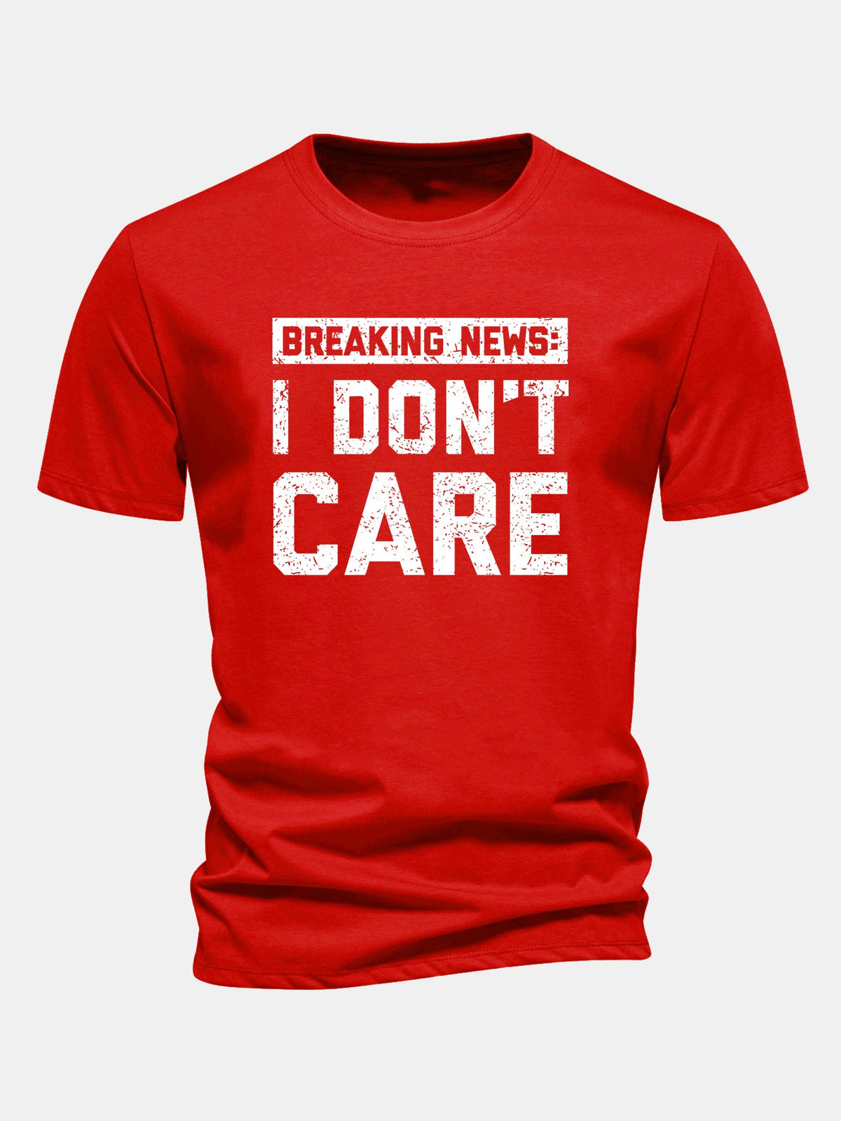 Camiseta de algodão com estampa “Eu não me importo” e corte regular