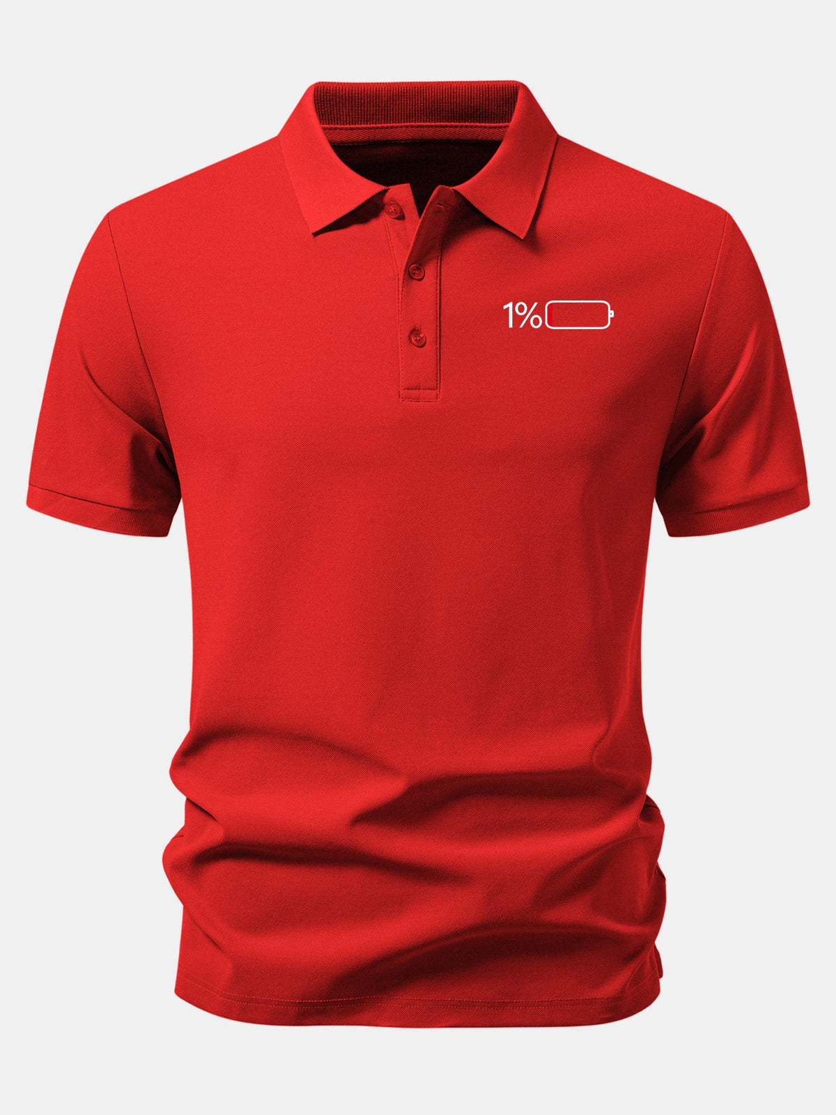 1% Battery Print Piqué Polo