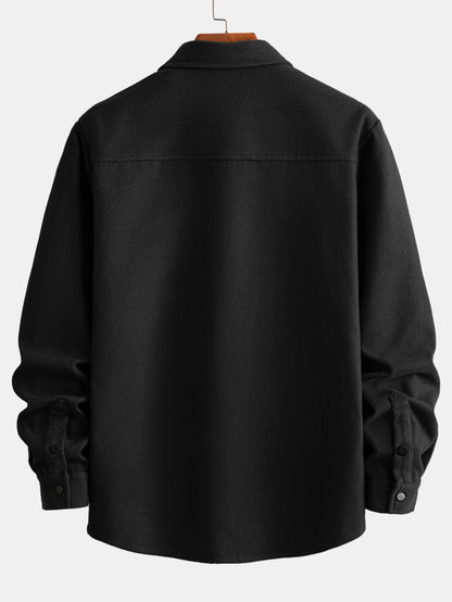 Wool-Look Snap Button Shirt