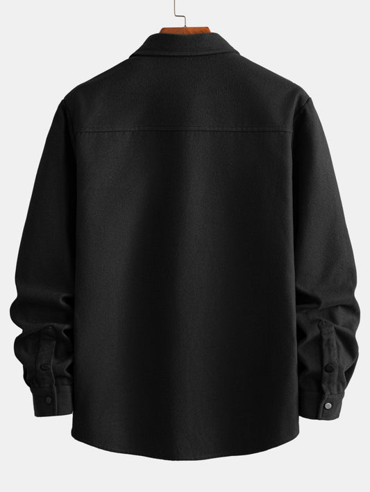 Wool-Look Snap Button Shirt