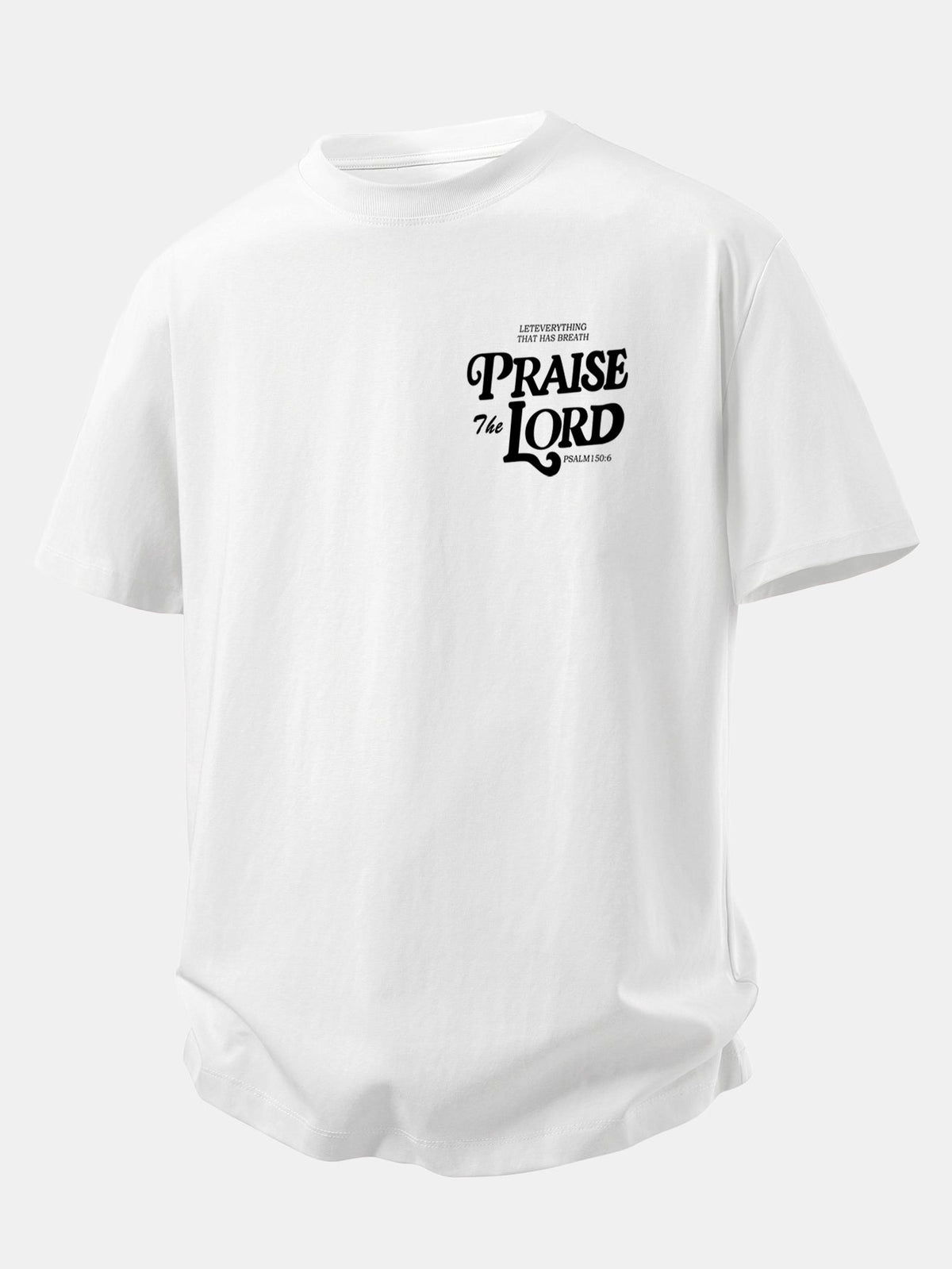 Camiseta de Algodão com Estampa Praise The Lord e Caimento Relaxado