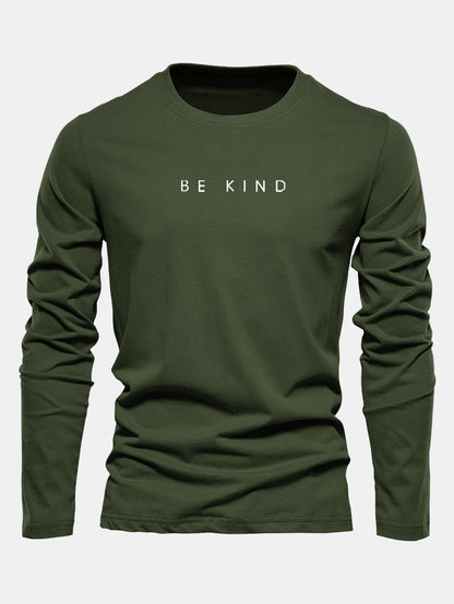 "Be Kind" Long Sleeve Cotton T-Shirt