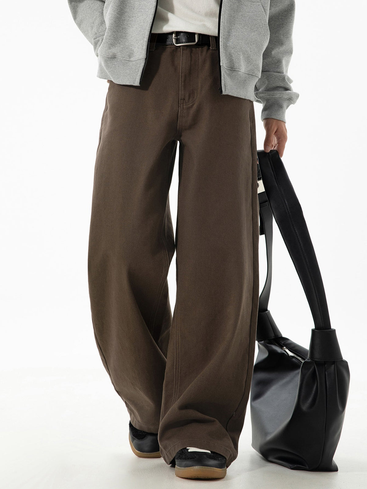 Washed Wide Leg Denim Jeans