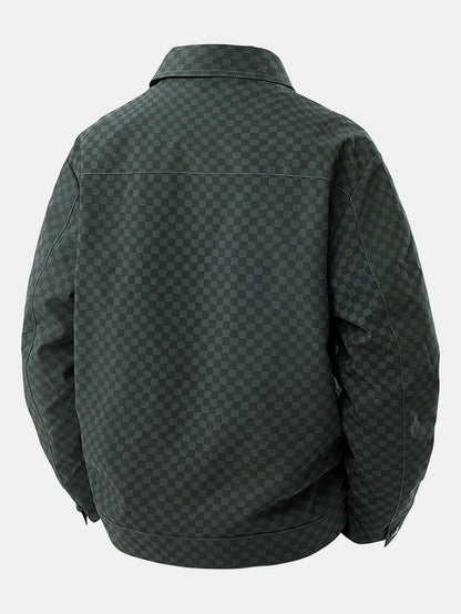 Jaqueta xadrez de botões